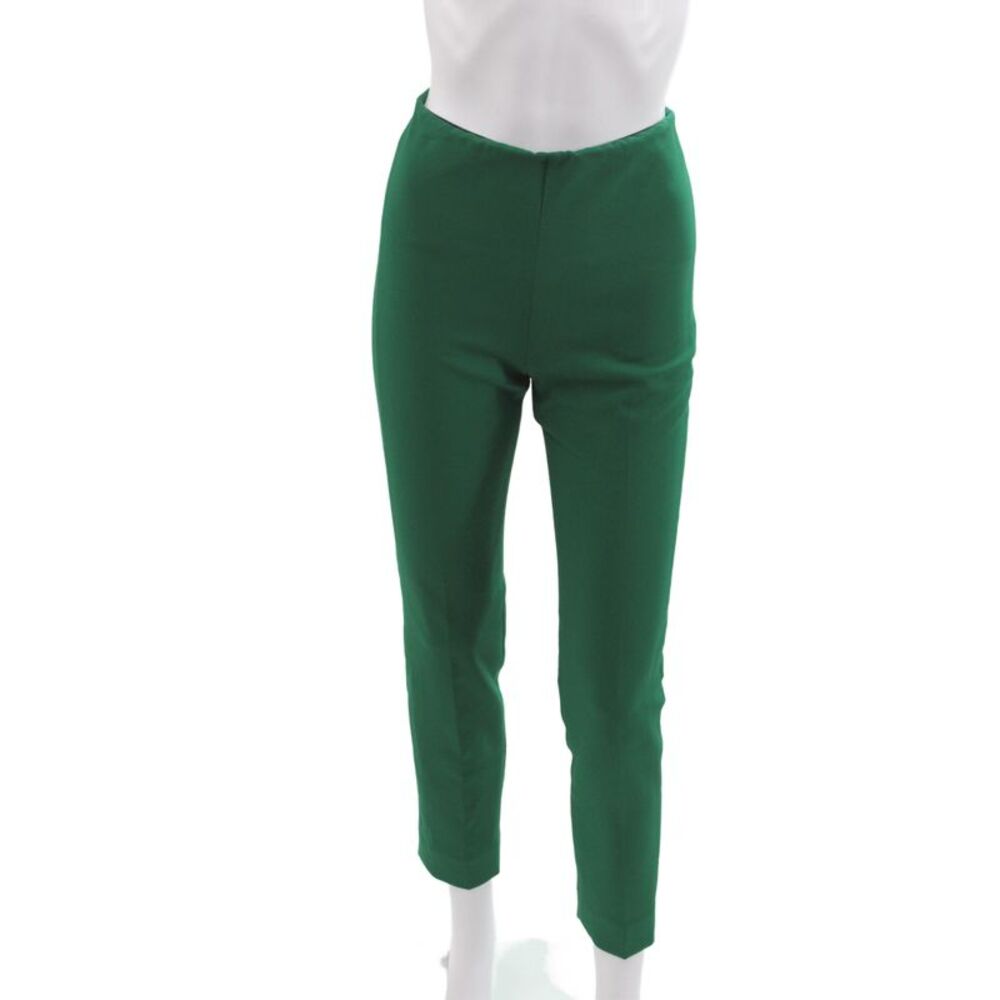 Pearl By Lela Rose Womens Ankle Pants Green Polyester Zip Size 00